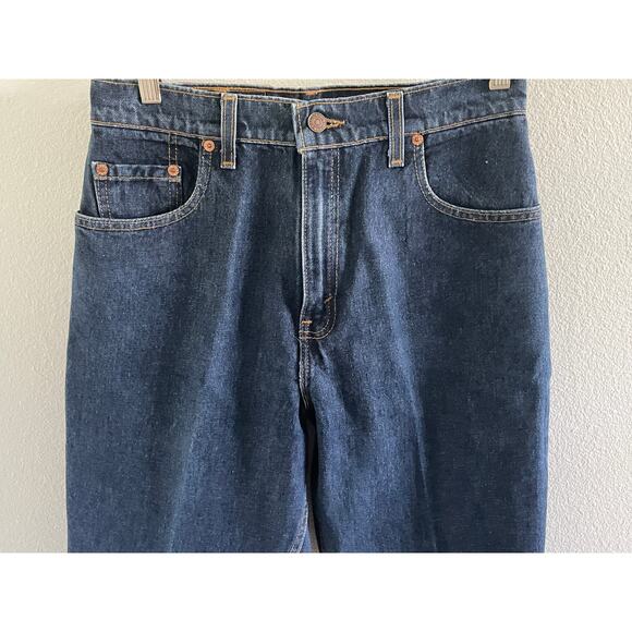 Vintage 90s Levis 550 High Waist Jeans Red Tab Tapered Dark Wash Mom Denim - Picture 9 of 11